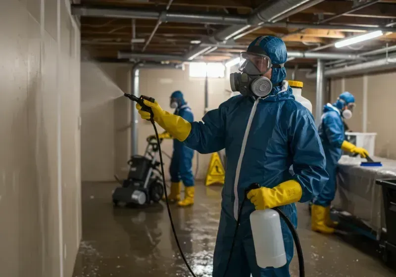 Basement Sanitization and Antimicrobial Treatment process in Flatlands, NY